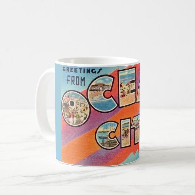 Taza De Café Vintage Ocean City MD (Anverso izquierdo)