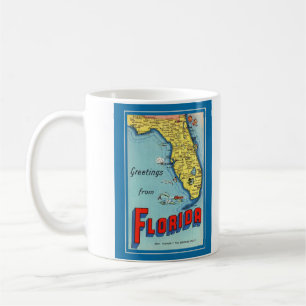 Taza De Café Vintage Old Florida Map Post Mug