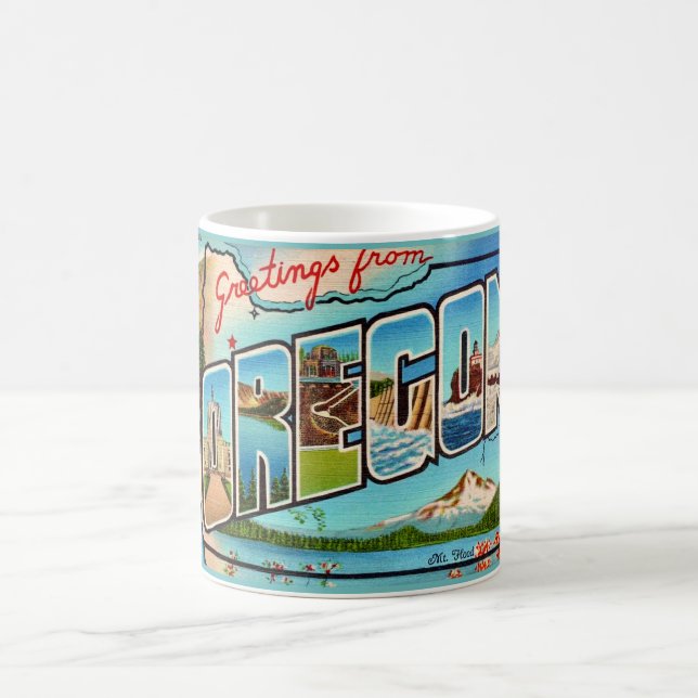 Taza De Café Vintage Oregon Greeting (Centro)