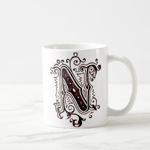 Taza De Café Vintage Ornamental 'N' - Mug
