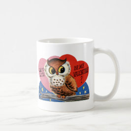 Taza De Café Vintage Owl Valentine