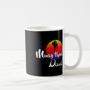Taza De Café Vintage Papá de Muay Thai Atardecer Retro Divertid