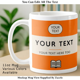 Taza De Café Vintage Paperback Layout Custom Name Title Orange