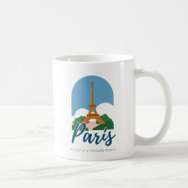 Taza De Café Vintage Paris Cityscape, Retro Paris Francia Trave