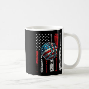 Taza De Café Vintage Patriótico Baseball 4 De Julio Estados Uni