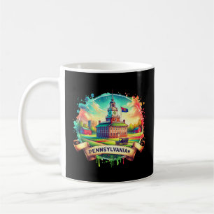 Taza De Café Vintage Pennsylvania Map s - Retro us state