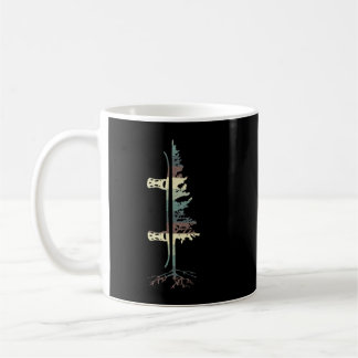 Taza De Café Vintage Pine Snowboard Snowboard Gift Tee