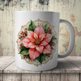 Taza De Café Vintage Poinsettia Doily