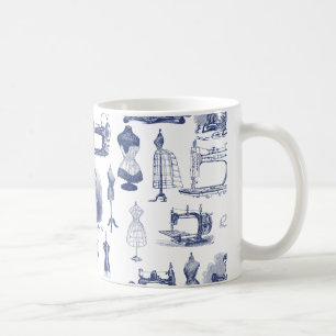 Taza De Café Vintage que cose Toile