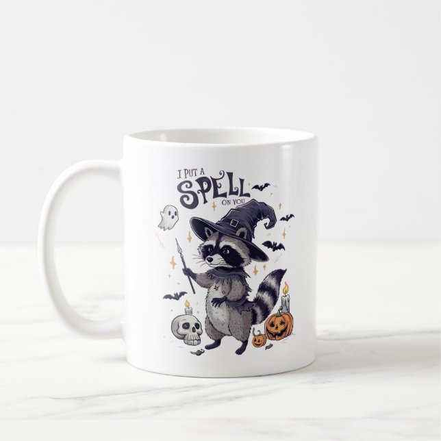 Taza De Café Vintage Raccoon Halloween (Izquierda)