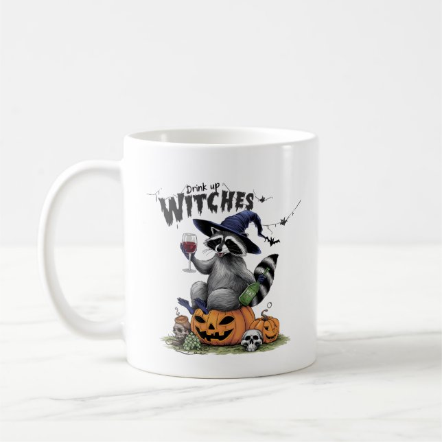 Taza De Café Vintage Raccoon Halloween (Izquierda)