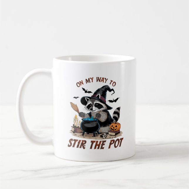 Taza De Café Vintage Raccoon Halloween (Izquierda)
