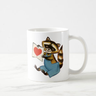 Taza De Café Vintage Raccoon Love