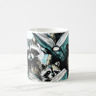 Taza De Café Vintage Raccoon Readers Club