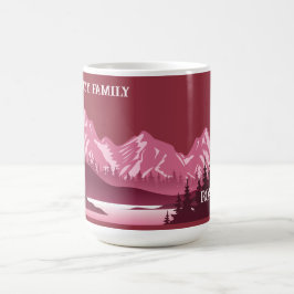 Taza De Café Vintage Red Mountain Lake Sunset