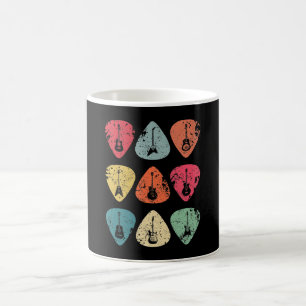 Taza De Café Vintage retro a la púa de guitarra para los guitar