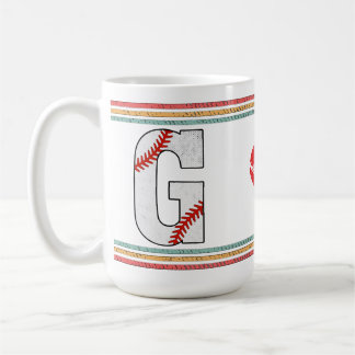 Taza De Café Vintage Retro Baseball Letter G Old School