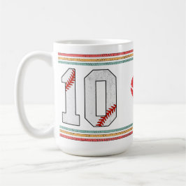 Taza De Café Vintage Retro Baseball Number 10 Design