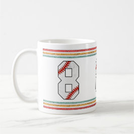 Taza De Café Vintage Retro Baseball Number 8 Sports