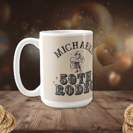Taza De Café Vintage Retro Cowboy Rodeo 50 cumpleaños