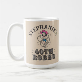 Taza De Café Vintage Retro Cowgirl 40th Birthday Party 