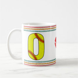 Taza De Café Vintage Retro Softball Letter O Old School