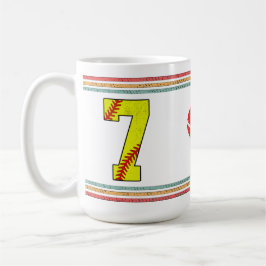 Taza De Café Vintage Retro Softbol Número 7 Atlético