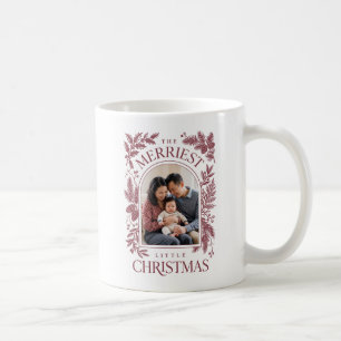 Taza De Café Vintage Rojo La Navidad Más Alegre Dos Fotos