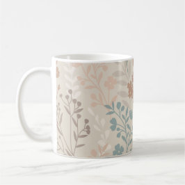 Taza De Café Vintage Romance Flor Flor Floral Patrón sin foco