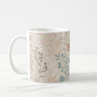 Taza De Café Vintage Romance Flor Flor Floral Patrón sin foco