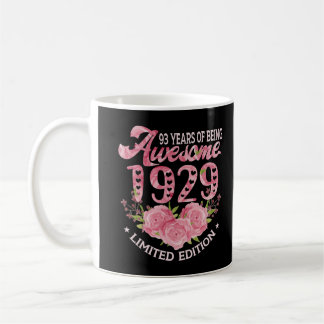 Taza De Café Vintage rosa de 93 años regalo de cumpleaños 93