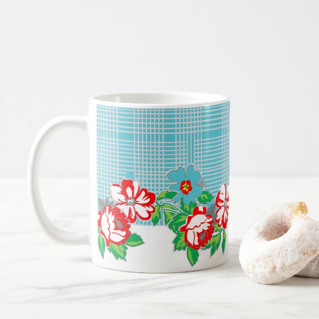 Taza De Café Vintage Rosa Mug (Con donut)