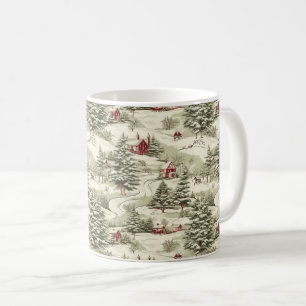Taza De Café Vintage Rustic Navidades Country Winter Sceneratio