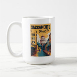 Taza De Café Vintage Sacramento California Retro Travel Poster