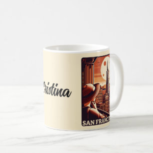 Taza De Café Vintage San Francisco City balcón vista California