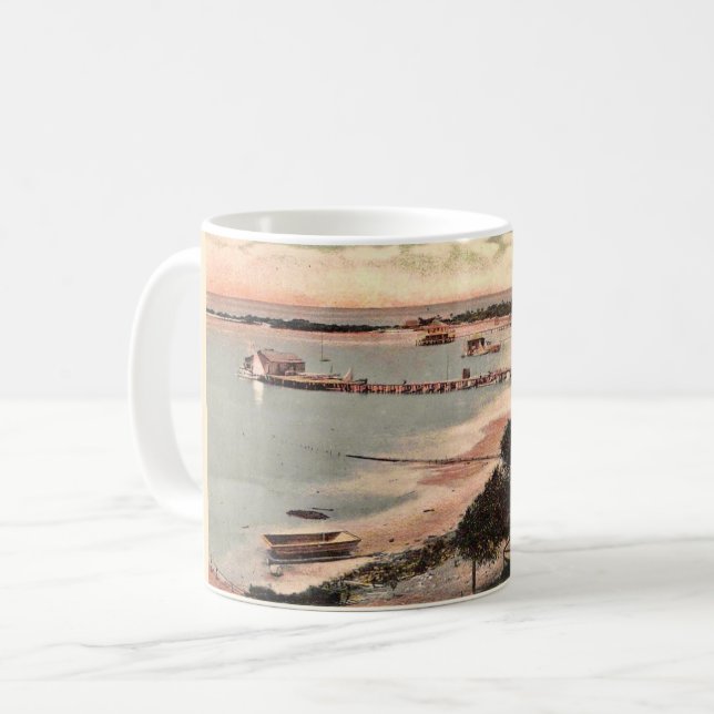 Taza De Café Vintage Sarasota Harbour Postcard Mug (Anverso izquierdo)