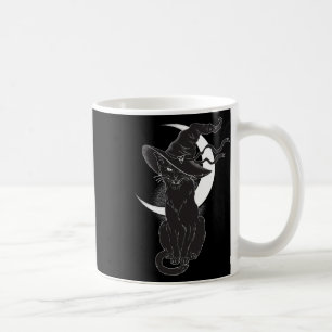 Taza De Café Vintage Scary Halloween Black Cat Costume Bruja Ha