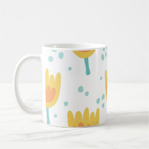 Taza De Café Vintage seamless pattern, cute flowers pattern70s