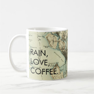 Taza De Café Vintage Seattle Rain Love Coffee
