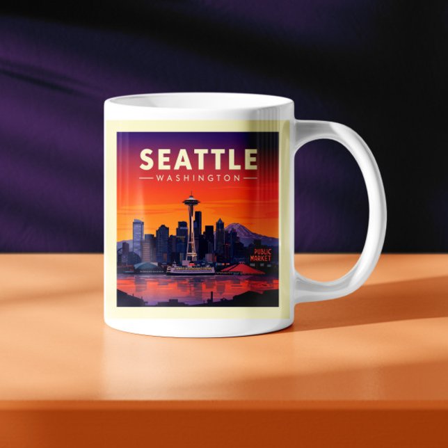 Taza De Café Vintage Seattle Washington (Subido por el creador)