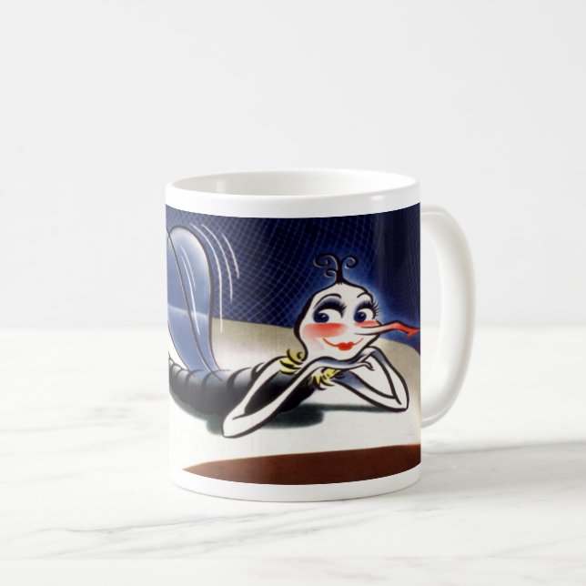 Taza De Café Vintage Señora Malaria Mosquito (Anverso derecho)