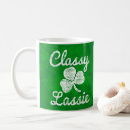 Taza De Café Vintage Shamrock Classy Lassie St Patricks Day