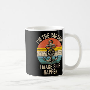 Taza De Café Vintage, soy el capitán que hago que el barco ocur