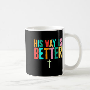 Taza De Café Vintage Su Camino Es Mejor Cruz Cristiana Minimali