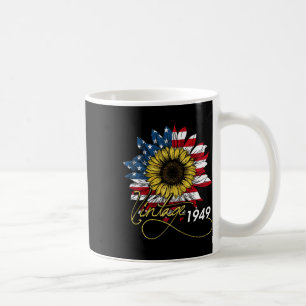 Taza De Café Vintage Sunflower 1949 4 de julio Día de la Indepe