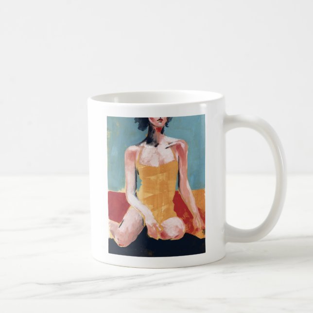 Taza De Café Vintage Swim - Traje Amarillo (Derecha)