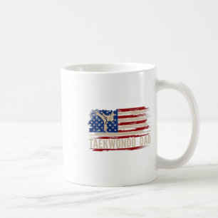 Taza De Café Vintage Taekwondo Dad American Usa Flag Deporta El