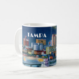 Taza De Café Vintage Tampa Florida Skyline 1940 Coffee Mug