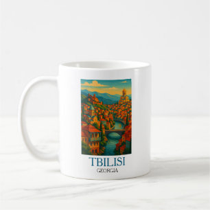 Taza De Café Vintage Tbilisi Travel – Arte Retro de la Ciudad