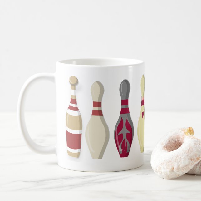 Taza De Café Vintage Ten Pins Bowling (Con donut)
